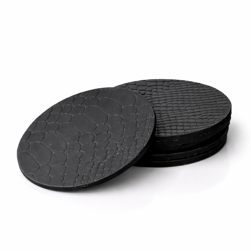 Leather Snake Coasters - Black