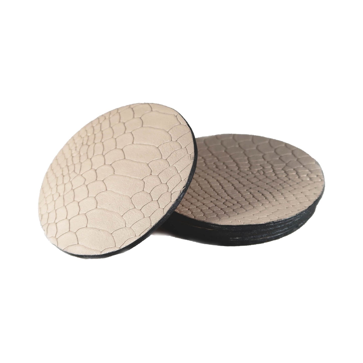 Leather Snake Coasters - Beige