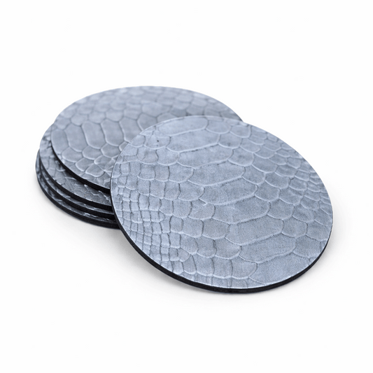 Leather Snake Coasters - Blue