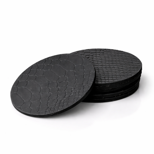 Leather Snake Coasters - Black
